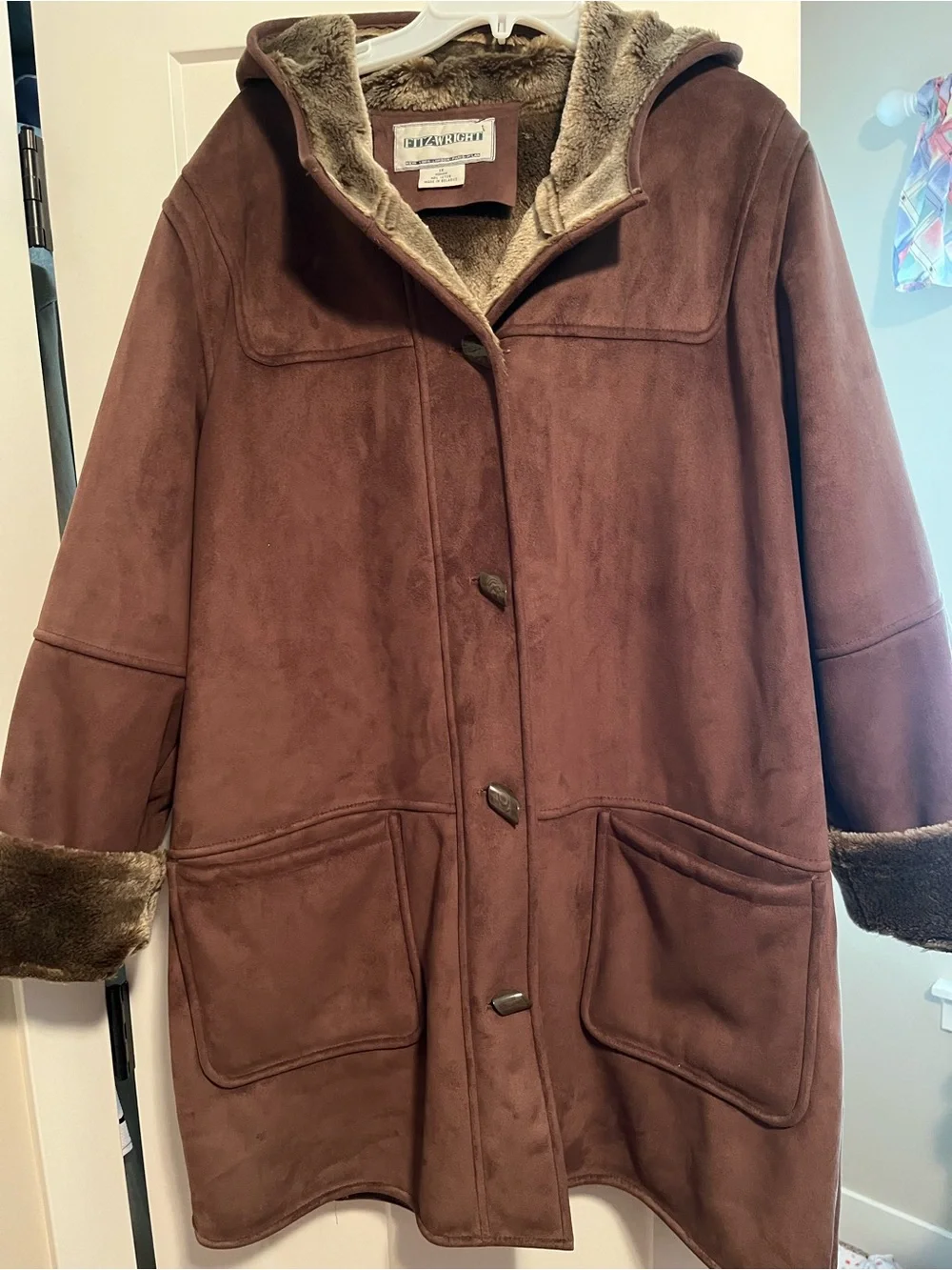 Fitz-Wright Brown Faux-Shearling Coat